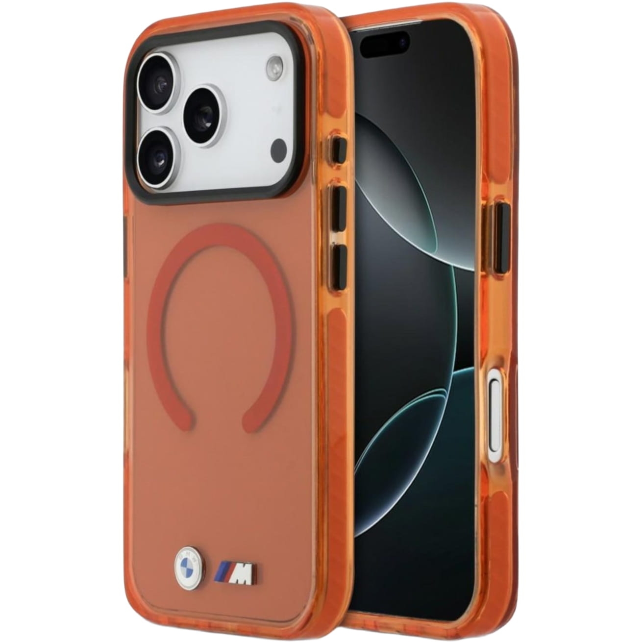 Etui BMW IML Print Shockproof do iPhone 17 Pro Max do MagSafe, pomarańczowe