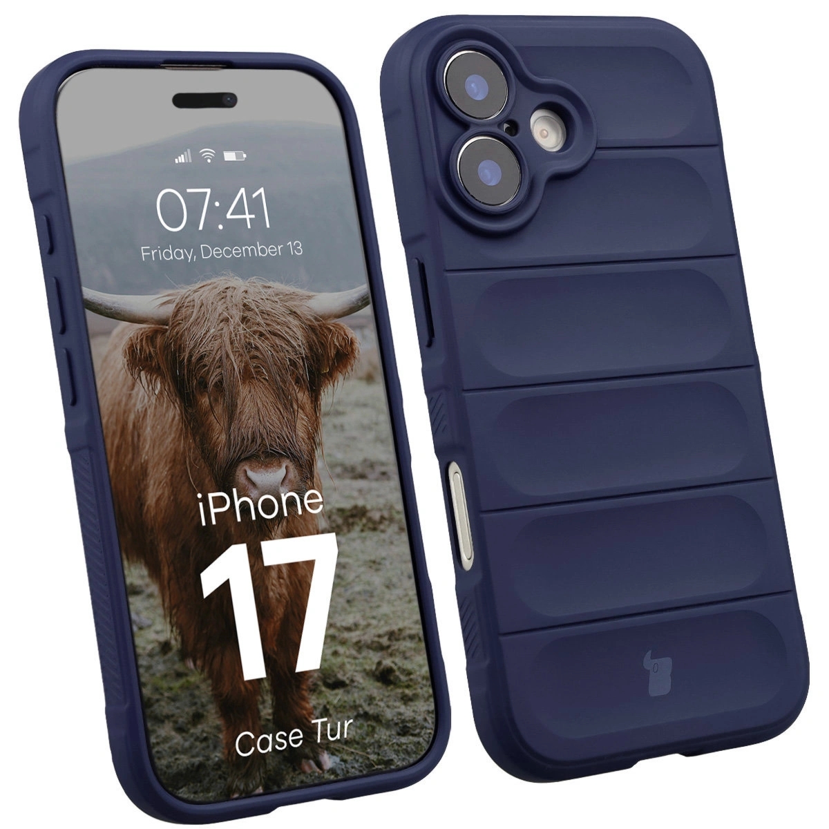 Pancerne etui Bizon Case Tur do iPhone 17, granatowe