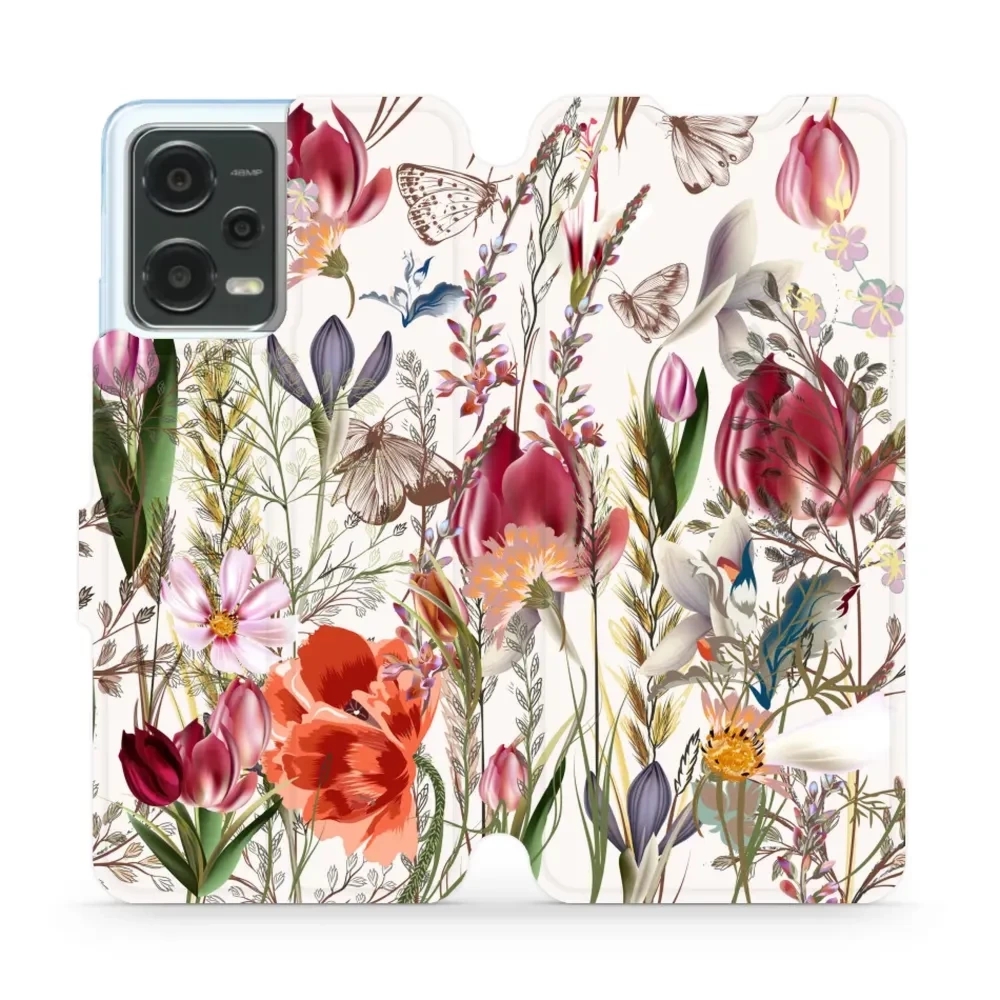 Etui z klapką do Xiaomi Poco X5, Mobiwear Book, bukiet kwiatów