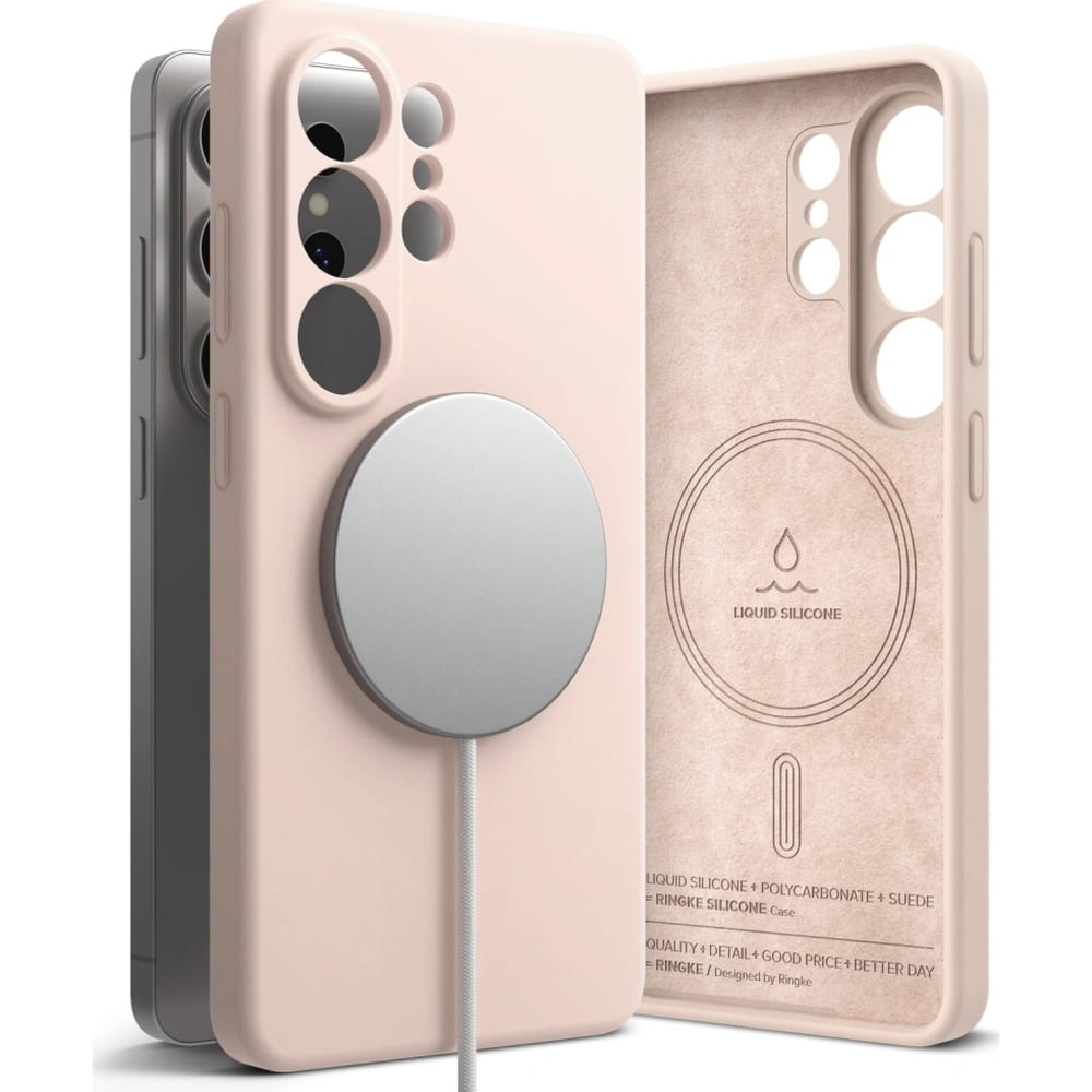Etui Ringke Silicone Magnetic do MagSafe do Galaxy S26 Ultra, różowobrązowe