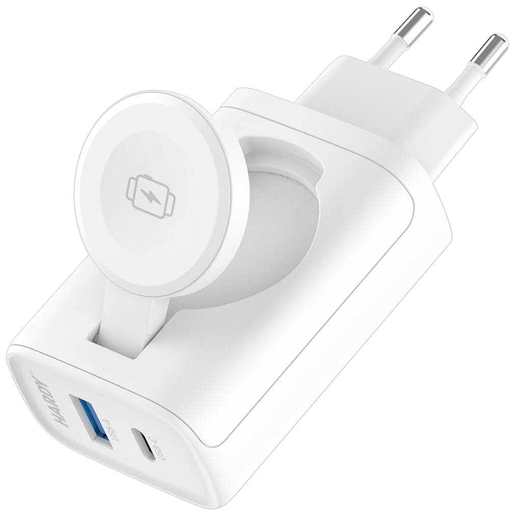 Image of Ładowarka sieciowa 3mk Hardy Charger 33W, 1x USB-A/USB-C do iPhone/Apple Watch, PD, QC, biała