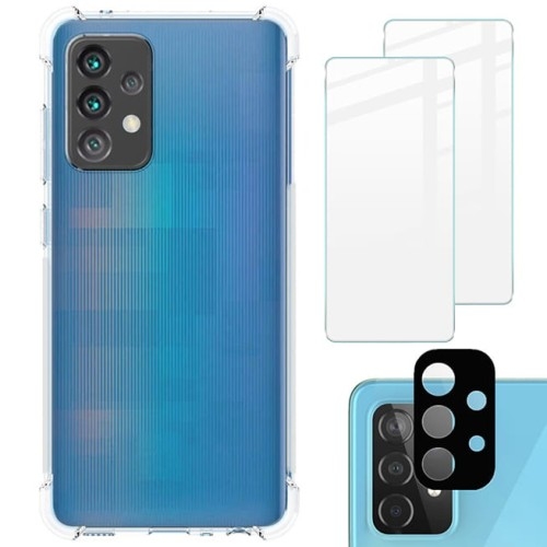 Image of Etui + 2x szkło + obiektyw Bizon Case Clear Pack do Galaxy A52s 5G, A52 5G/4G, przezroczyste