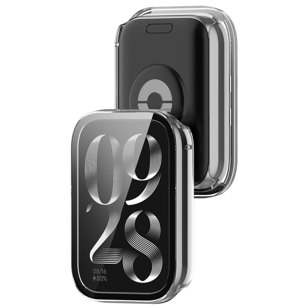 Etui ze szkłem do zegarka Bizon Case Watch Adamo do Xiaomi Smart Band 10 Pro, przezroczyste