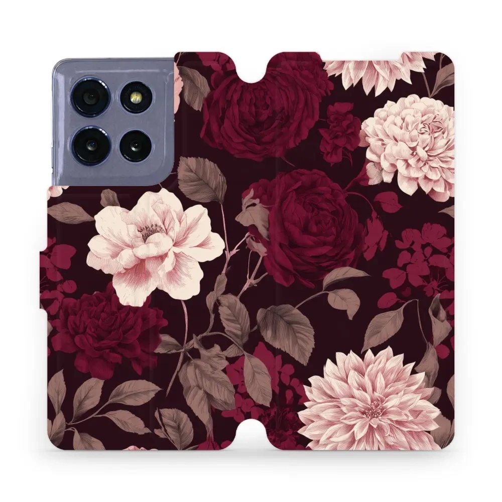 Etui z klapką do Motorola Moto G86 5G, Mobiwear Book, wino i dalie