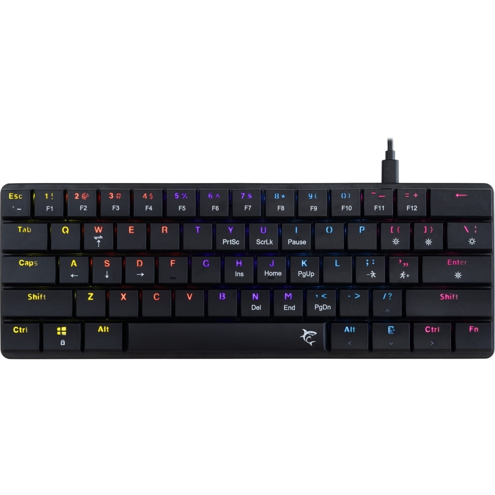 Klawiatura mechaniczna White Shark NAGAMAKI niski profil RGB Red Switch, czarna