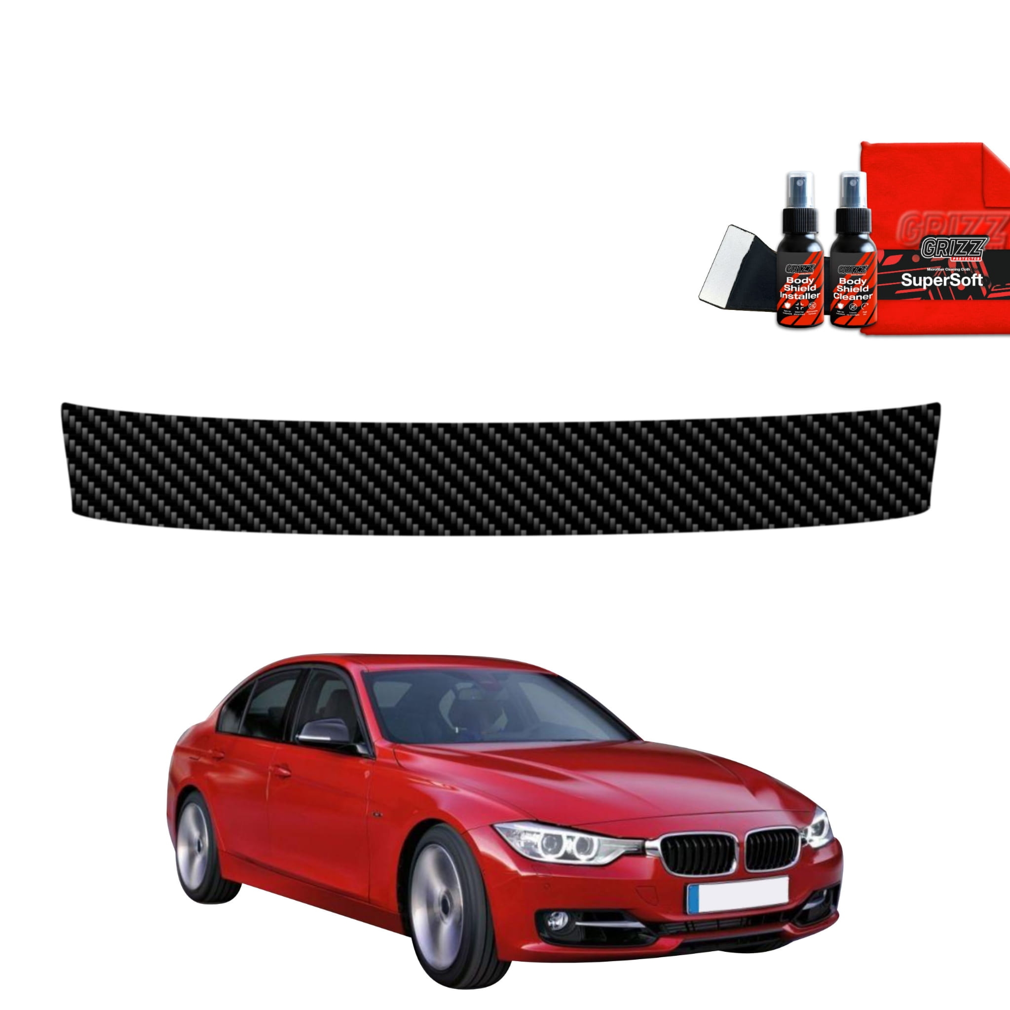 Folia karbonowa Grizz Protector na próg bagażnika do BMW 3 F30 Sedan Pre-LCI (2011-2015)