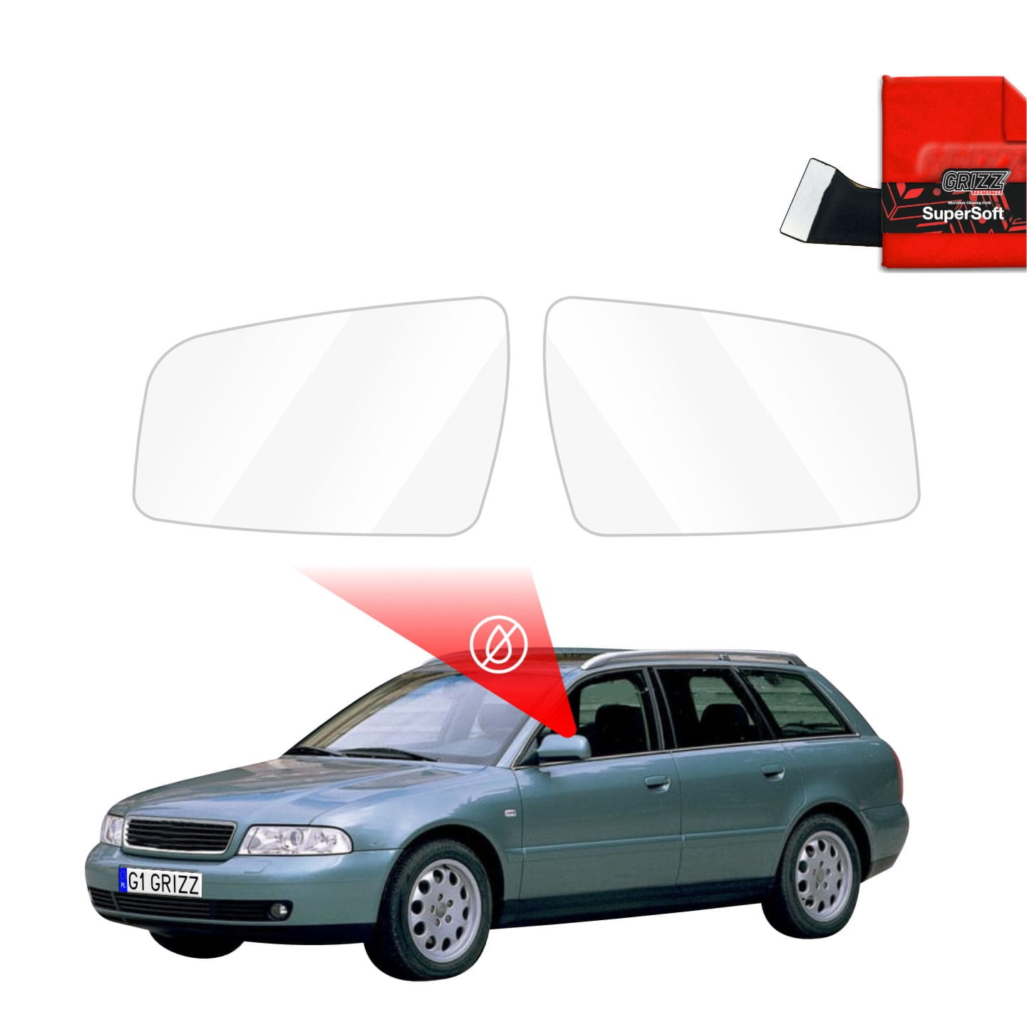 Folia przeciwdeszczowa Grizz Protector na lusterka do Audi A4 B5 Avant (1994-2001)