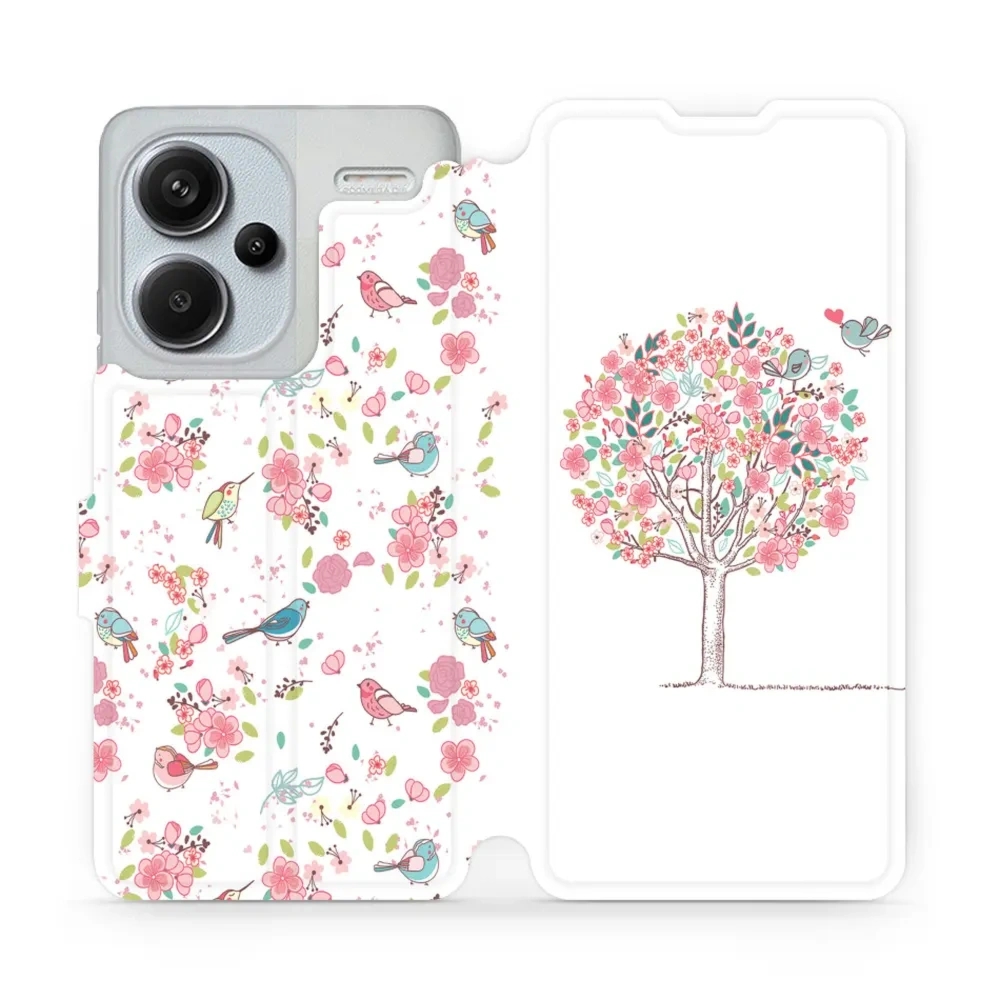 Etui z klapką do Xiaomi Redmi Note 13 Pro Plus 5G, Mobiwear Book, różowy gaj