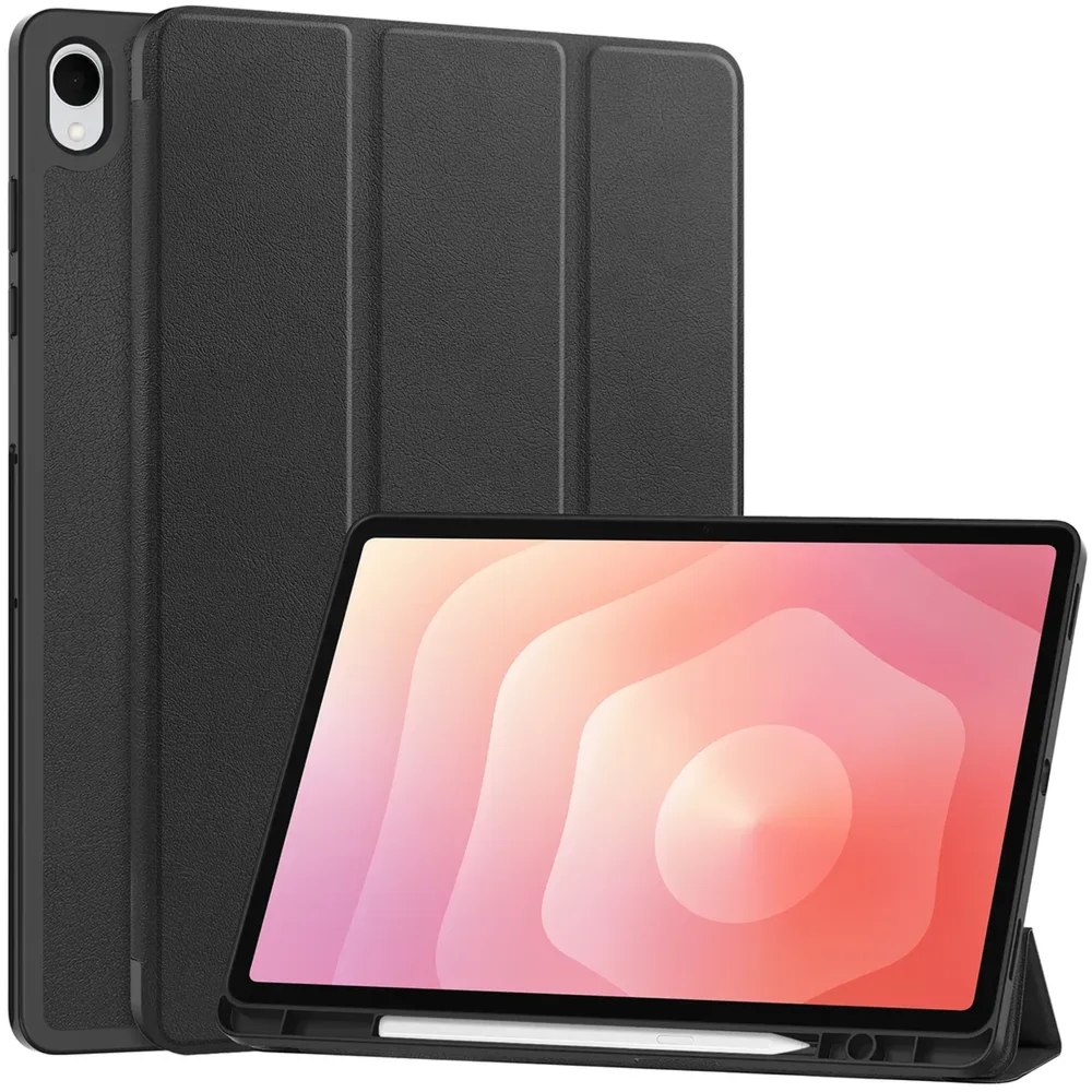 Etui z klapką Bizon Case Tab Lizard do Galaxy Tab S12 Plus, czarne