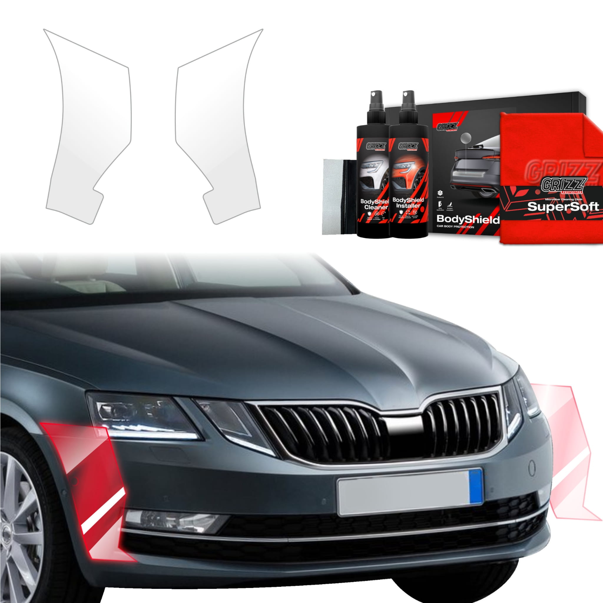 2w1 Folia ochronna na zderzak Grizz Protector do Skoda Octavia 3 (2017-2020)