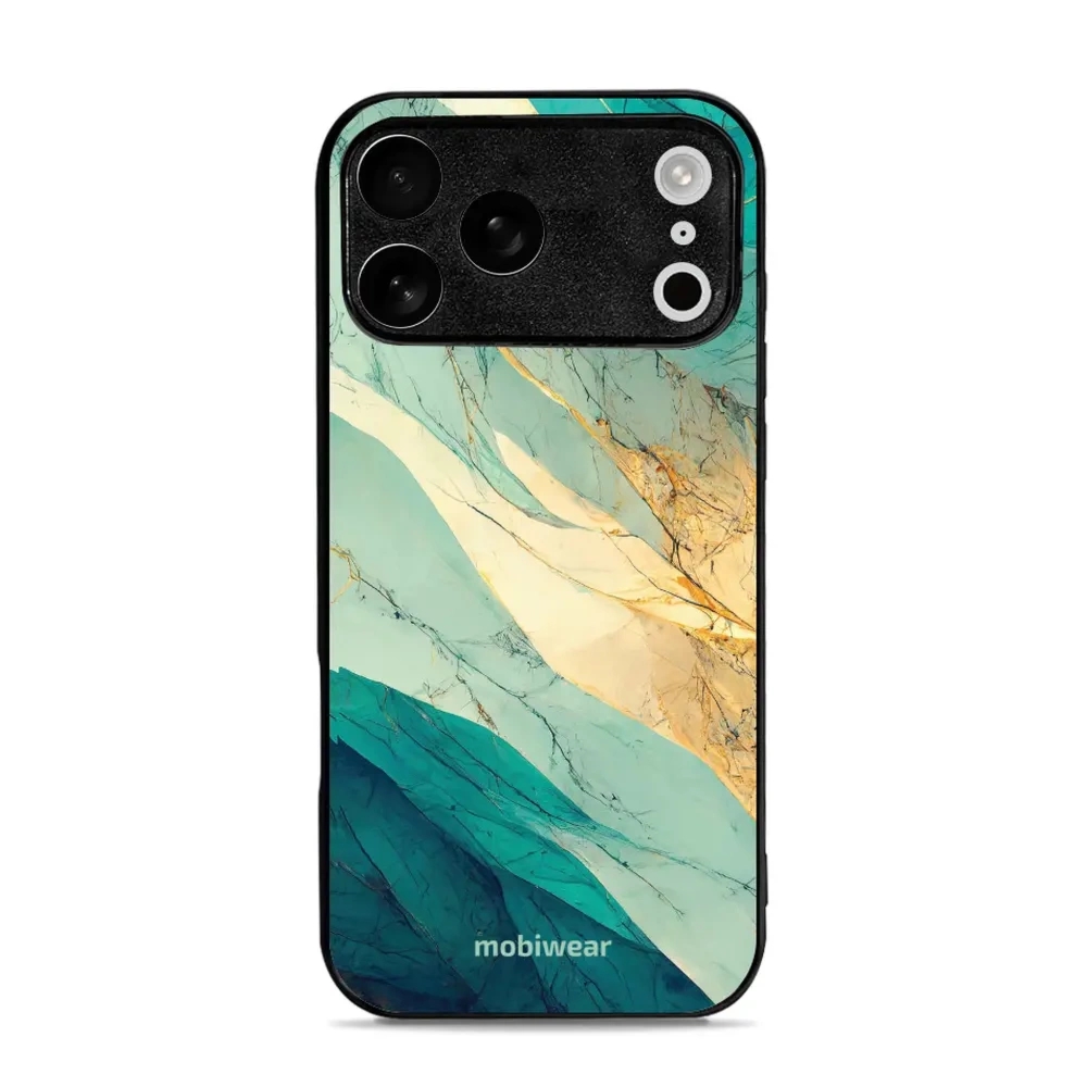 Etui ochronne do iPhone 17 Pro Max, Mobiwear Glossy Case, turkusowy marmur