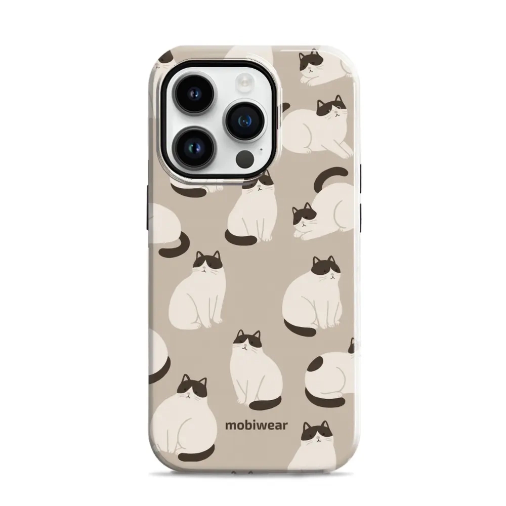Etui ochronne do iPhone 14 Pro, Mobiwear Elite Pro, kawa miau