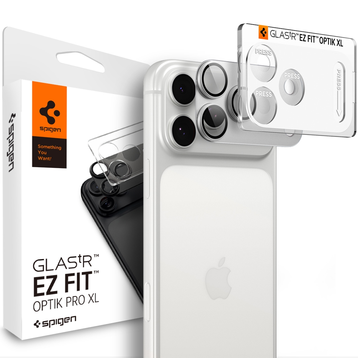 Szkło na aparat Spigen Glas.tR Ez Fit Optik Pro XL 1-Pack do iPhone 18 Pro, srebrne