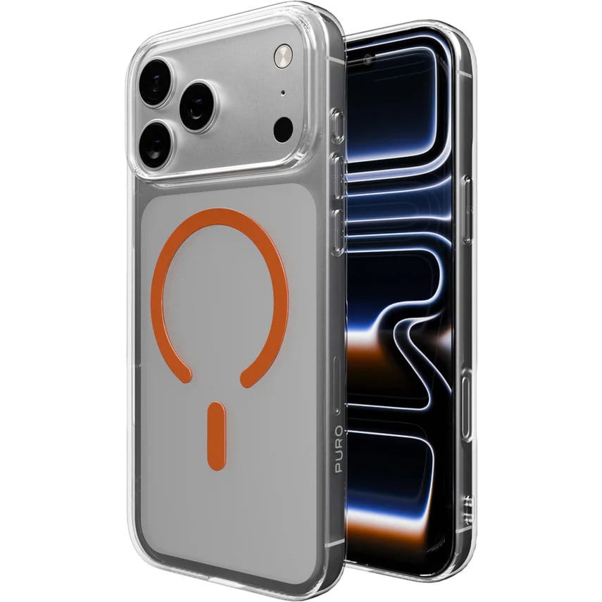 Etui Puro Lite Mag Pro do iPhone 17 Pro Max, przezroczysto-pomarańczowwe