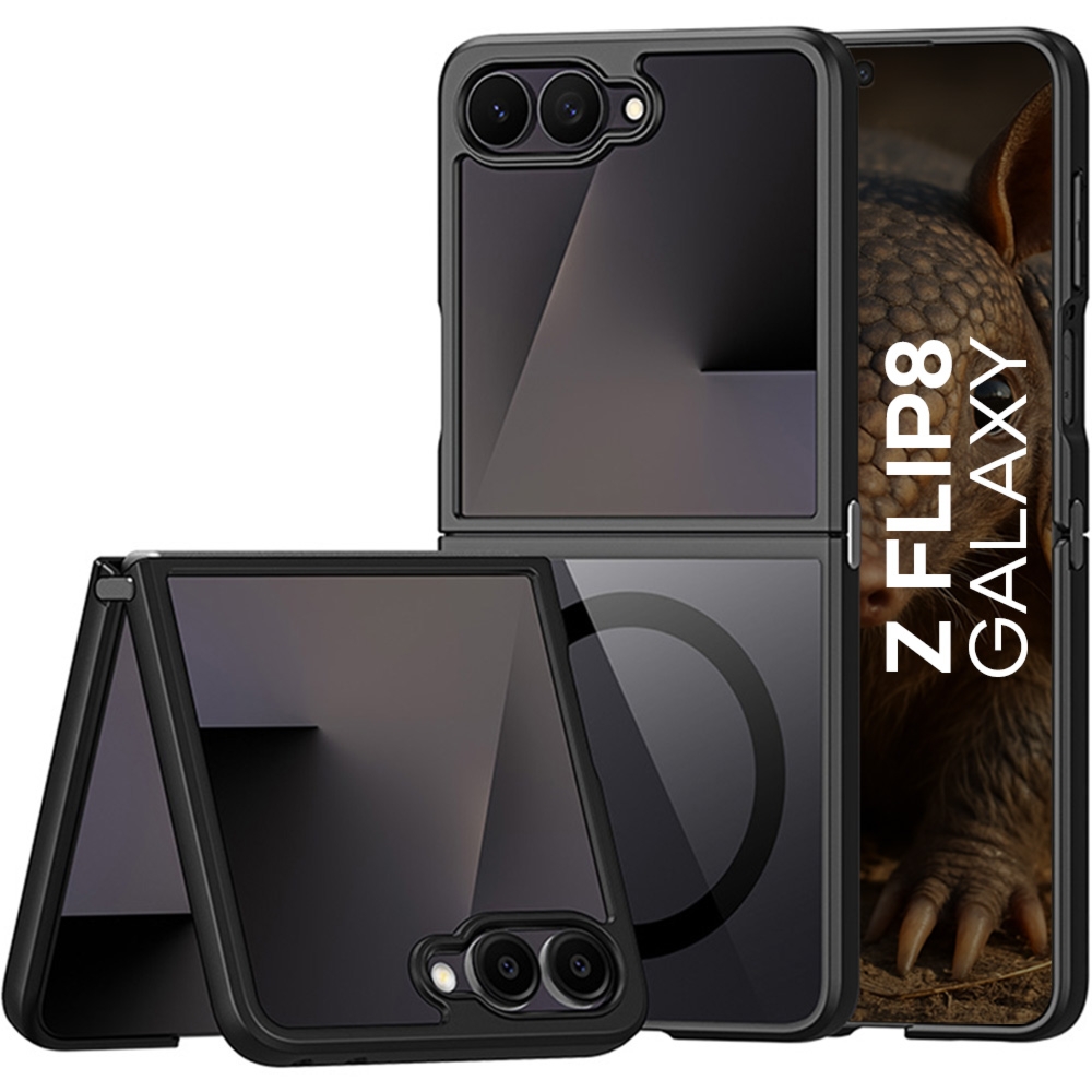 Etui Dux Ducis Aimo Mag do Galaxy Z Flip8, przezroczyste z czarną ramką