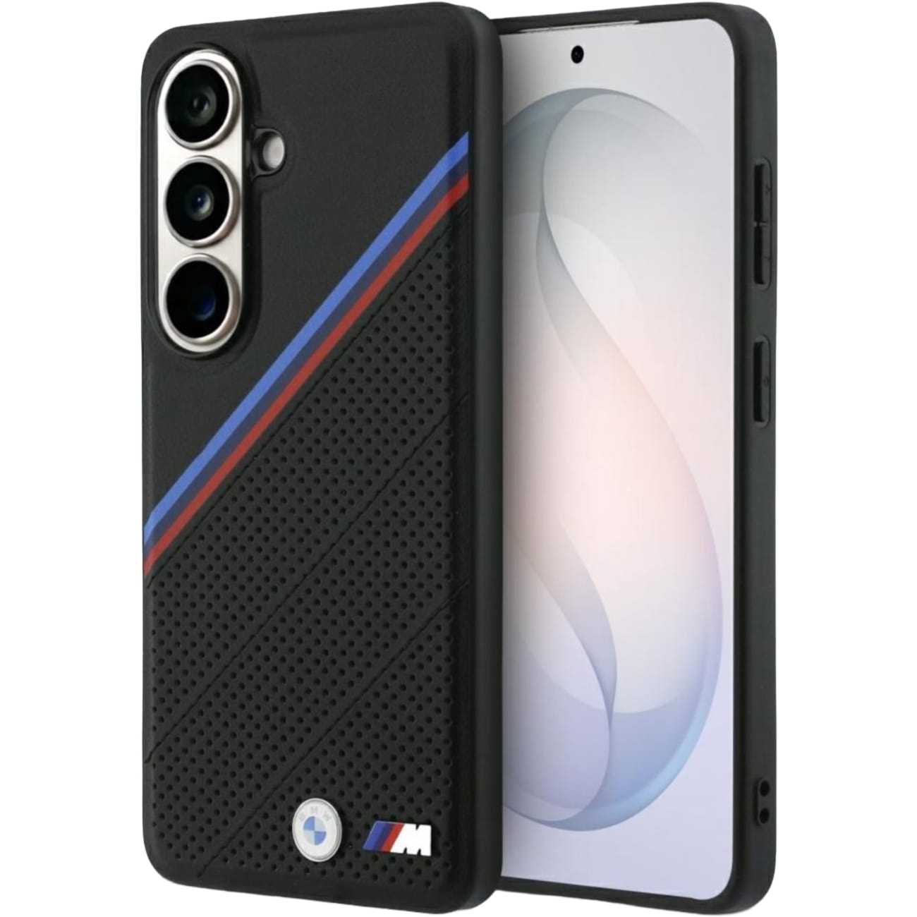 Etui BMW M Tricolor Metal Logo do MagSafe do Galaxy S26, czarne