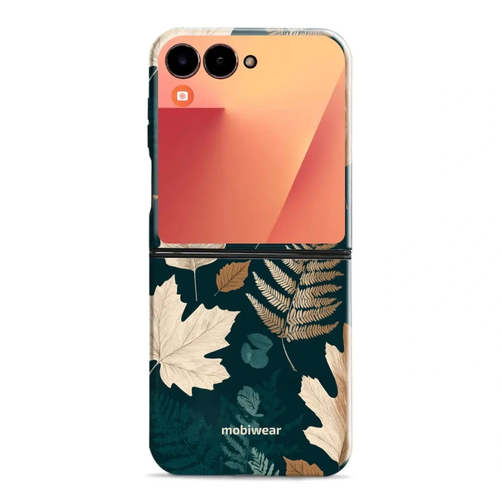 Etui ochronne do Galaxy Z Flip7, Mobiwear Elite Pro, zielnik z liści i paproci