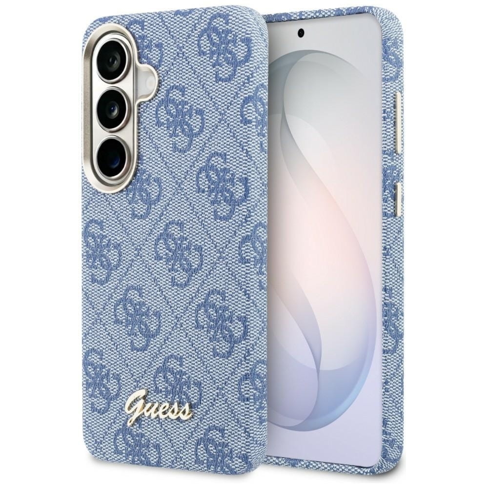 Etui Guess Saffiano Classic Logo MagSafe do Galaxy S26, niebieskie Classic Logo Guess