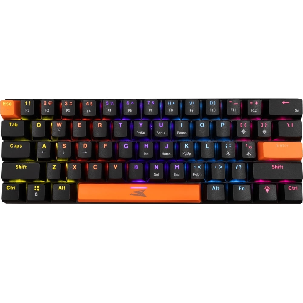 Klawiatura mechaniczna przewodowa, Baracuda DOLPHIN Blue Switch RGB, czarna
