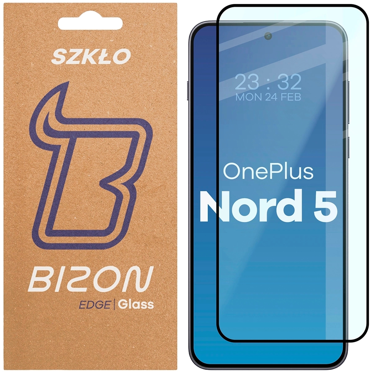 Szkło hartowane Bizon Glass Edge do OnePlus Nord 5, czarna ramka