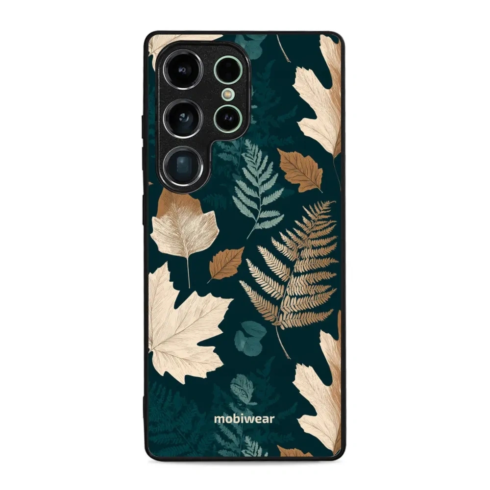 Etui ochronne do Galaxy S25 Ultra, Mobiwear Glossy Case, zielnik z liści i paproci