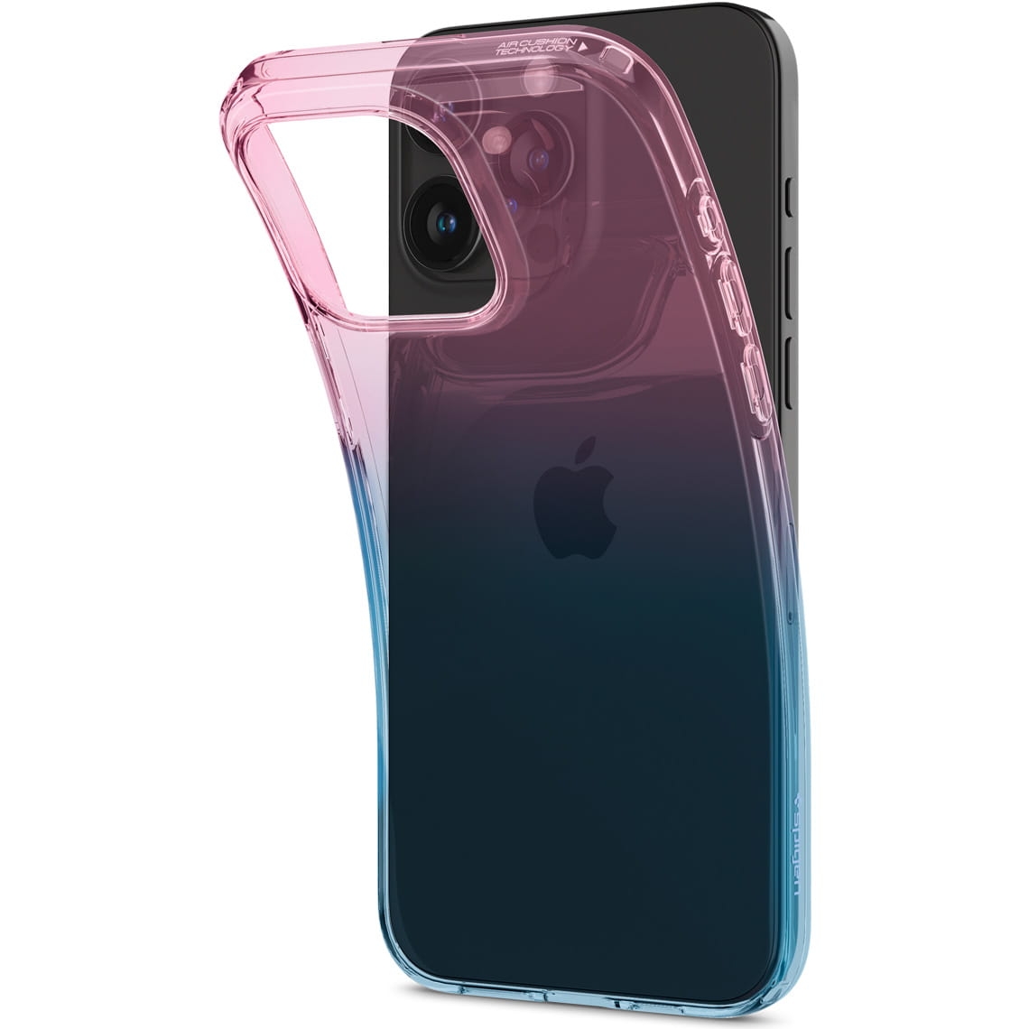 Image of Etui Spigen Liquid Crystal do iPhone 15 Pro, różowo-niebieskie