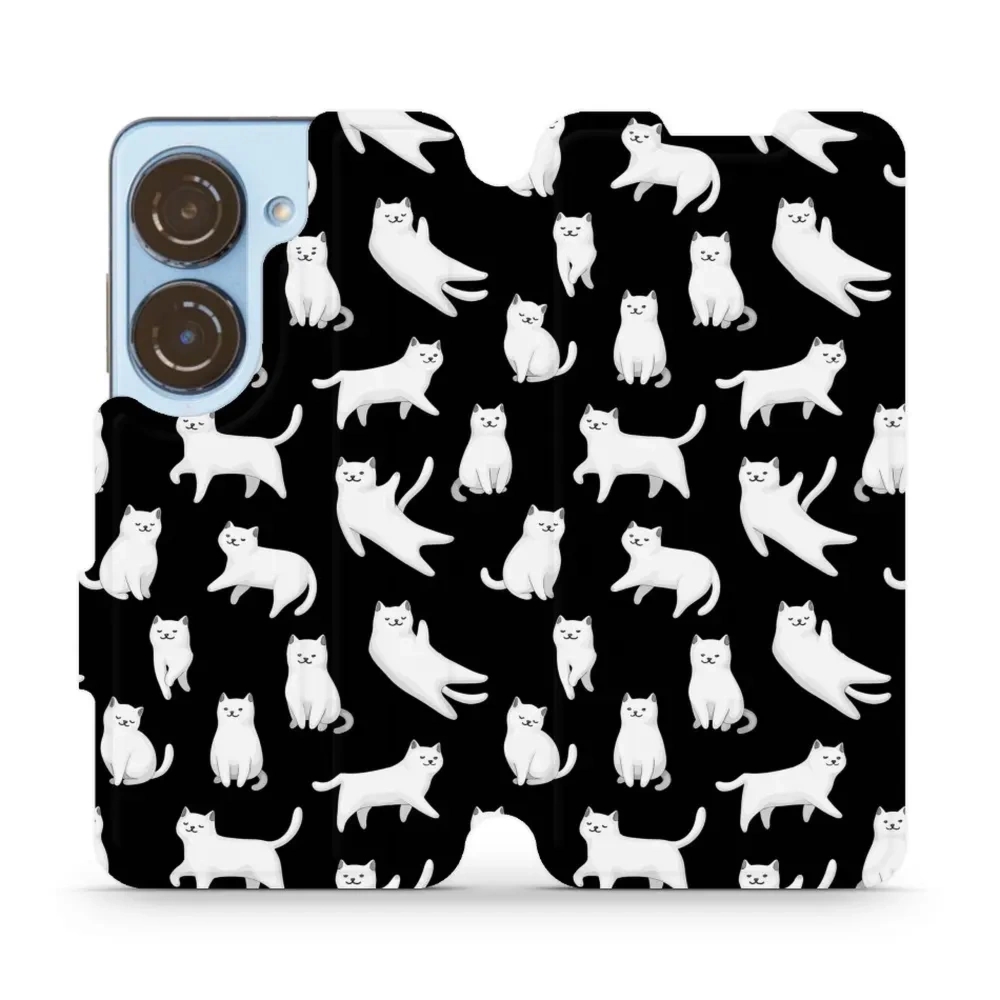 Etui z klapką do Asus Zenfone 10, Mobiwear Book, kotki luna
