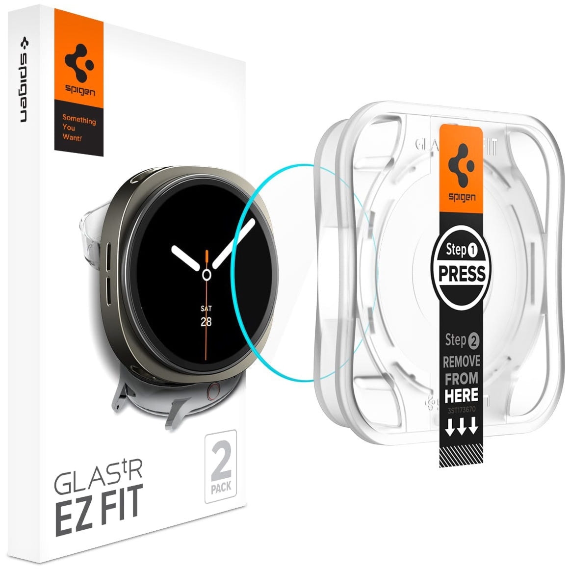 Szkło do etui + Aplikator Spigen Glas.tr EZ Fit 2-Pack do Galaxy Watch 8 40mm