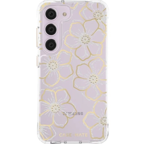 Image of Etui Case Mate Floral Gems do Galaxy S23, brokatowe złote