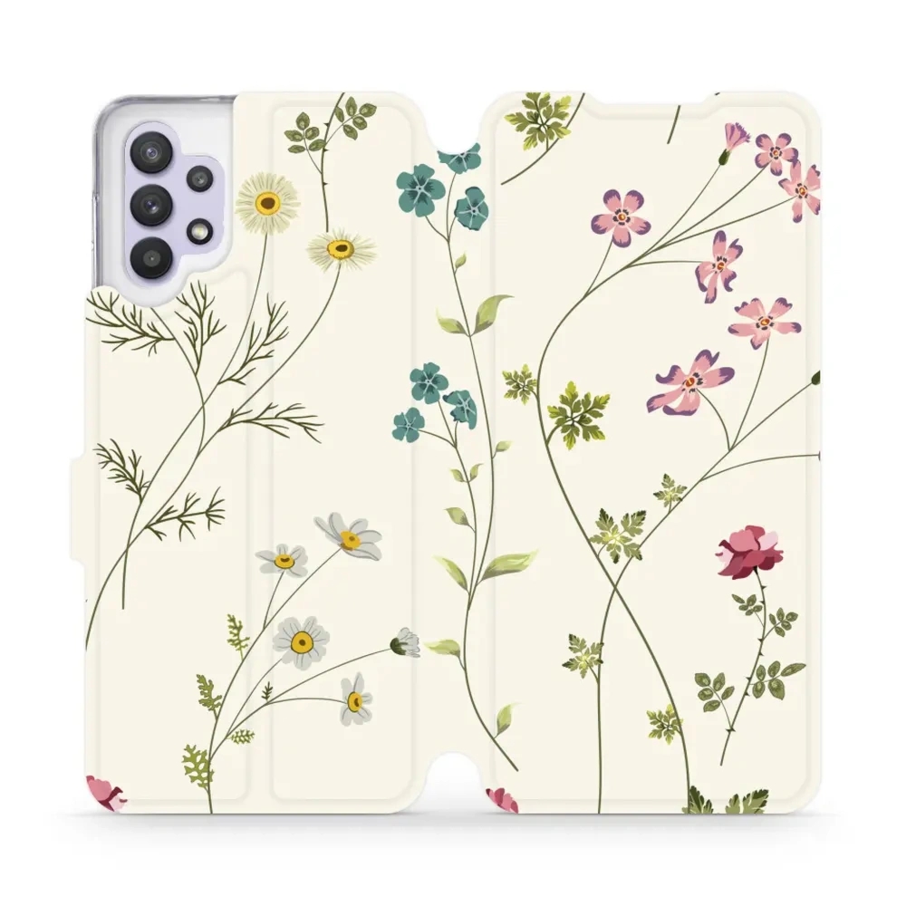 Etui z klapką do Galaxy A32 5G, Mobiwear Book, polne kwiaty