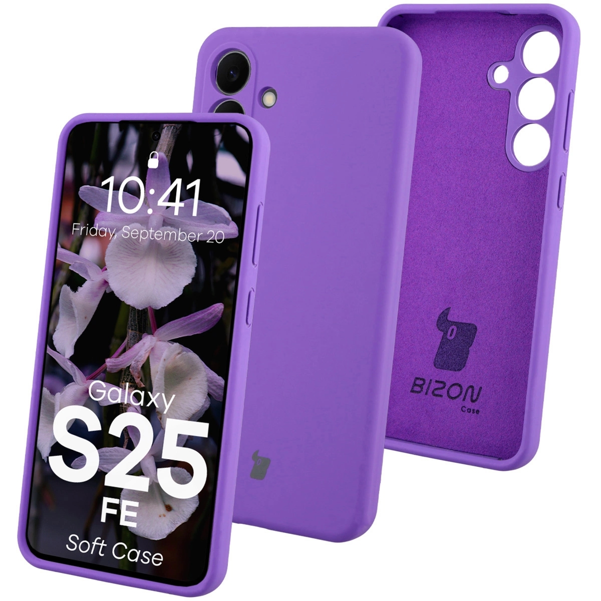 Silikonowe etui Bizon Soft Case do Galaxy S25 FE, fioletowe