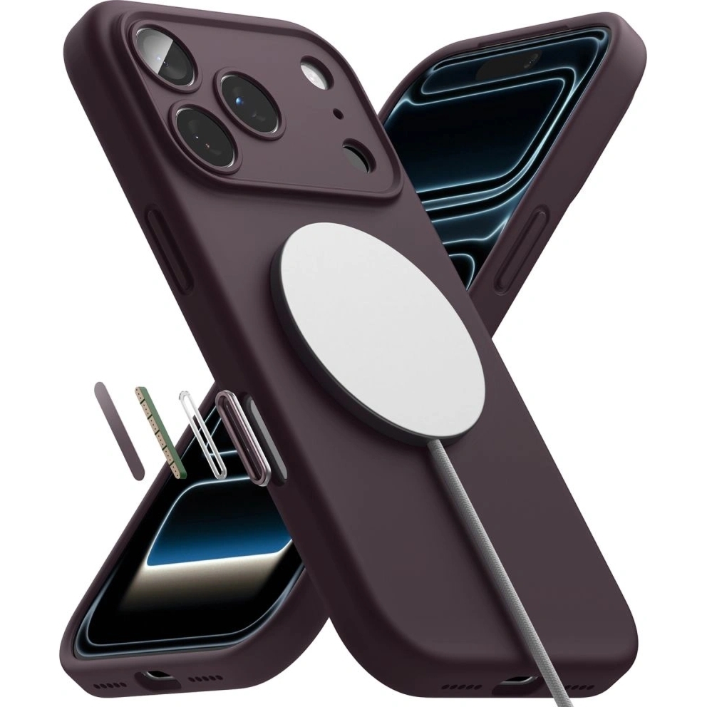 OUTLET: Etui Ringke Silicone Magnetic CC do MagSafe do iPhone 18 Pro Max / 17 Pro Max, burgundowe
