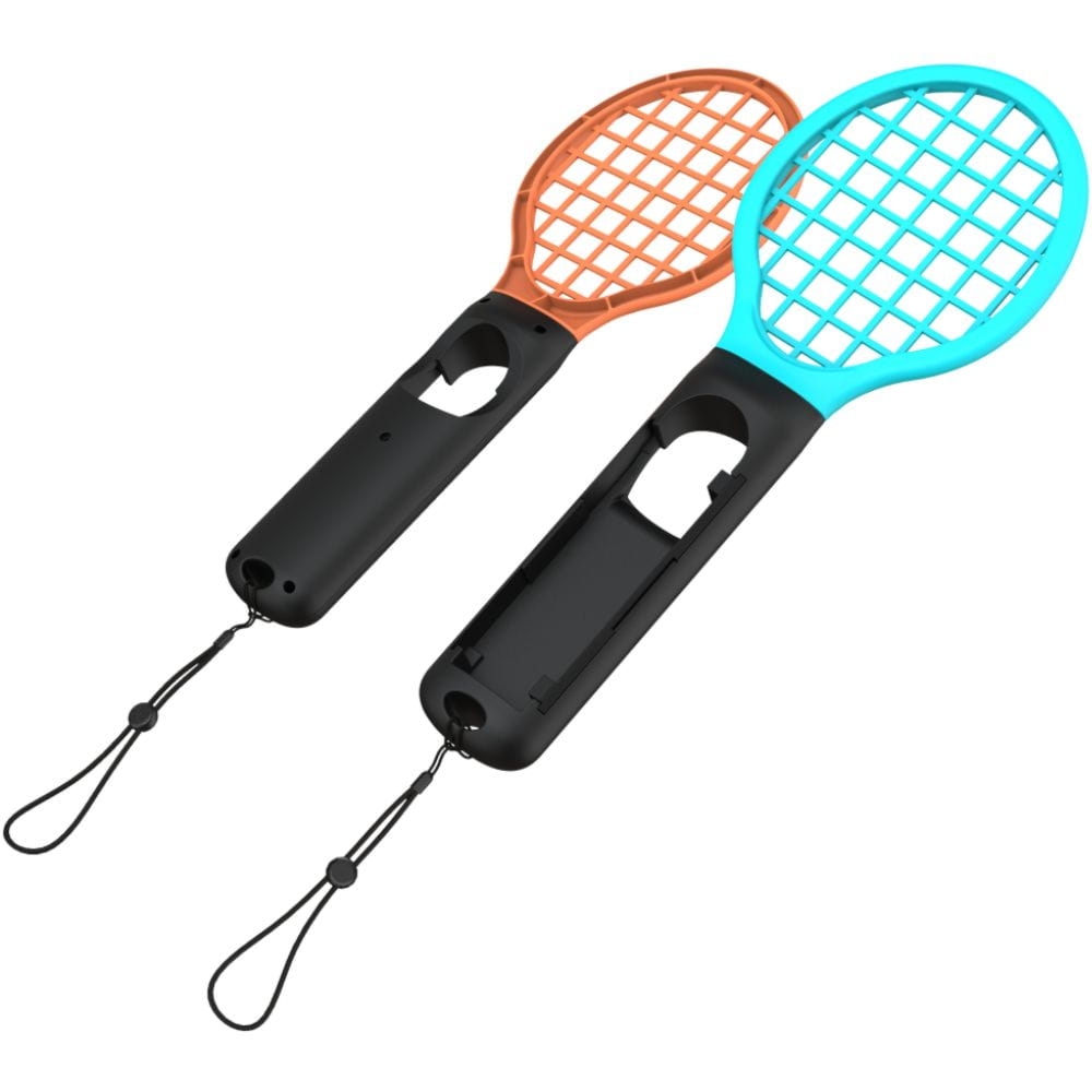 Uchwyt/nakładki rakiety tenisowe YAXO Tennis Pro Set do Joy-Con Nintendo Switch/Nintendo Switch 2, pomarańczowy/niebieski