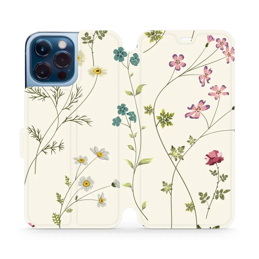 Etui z klapką do iPhone 13 Pro Max, Mobiwear Book, polne kwiaty