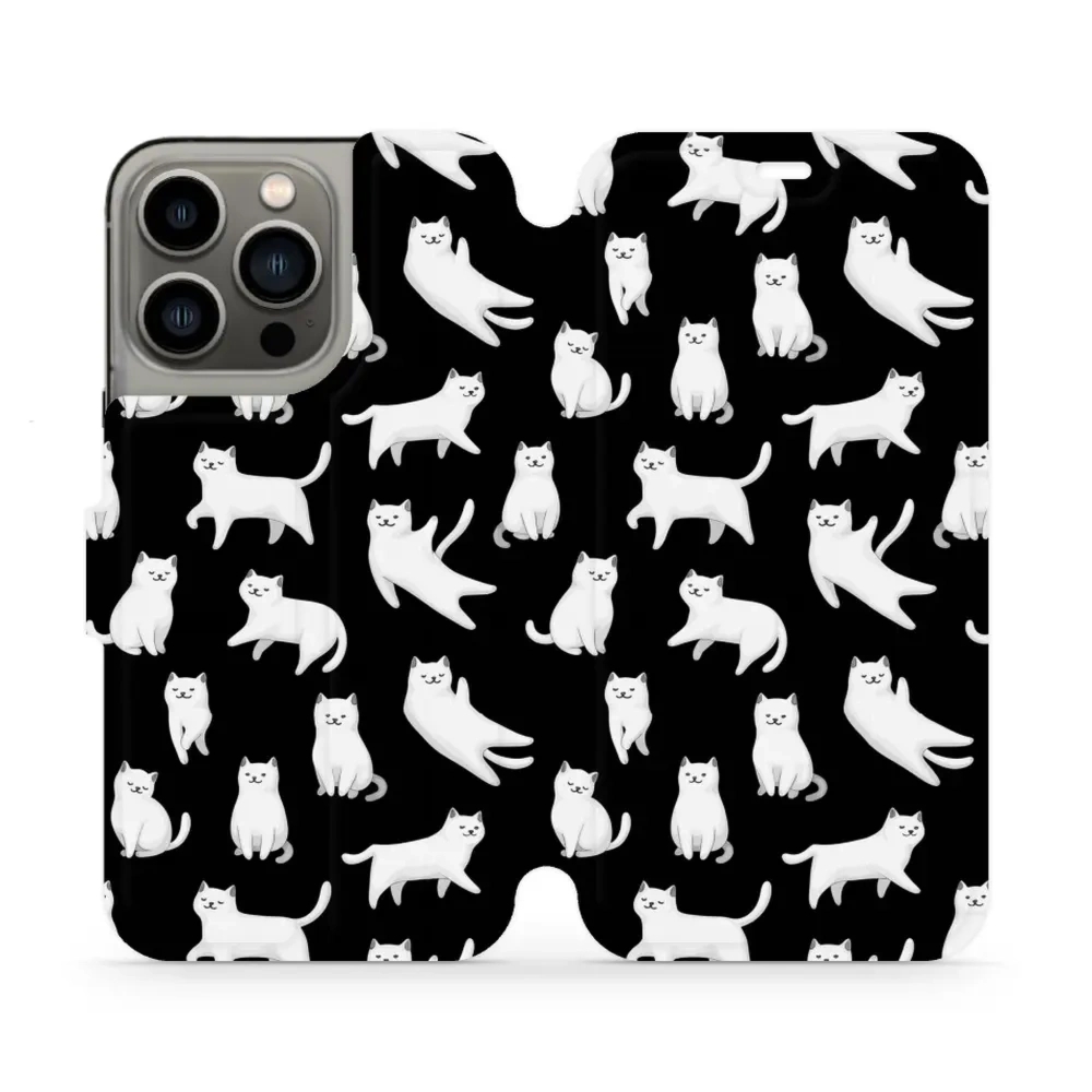 Etui z klapką do iPhone 13 Pro, Mobiwear Book, kotki luna