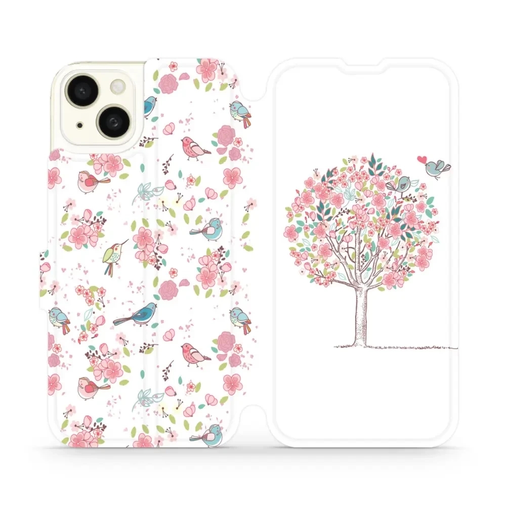 Etui z klapką do iPhone 15 Plus, Mobiwear Book, różowy gaj