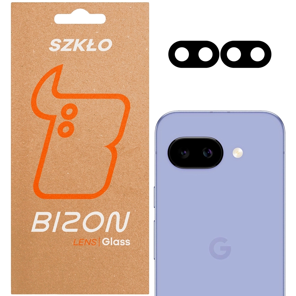 Szkło na aparat Bizon Glass Silk Lens do Google Pixel 9a, 2 sztuki