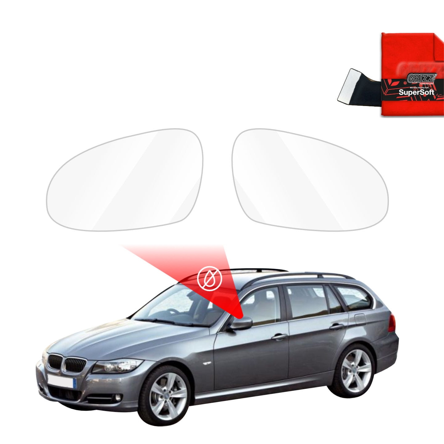 Folia przeciwdeszczowa Grizz Protector na lusterka do BMW 3 E91 Kombi Pre-LCI (2004-2008)