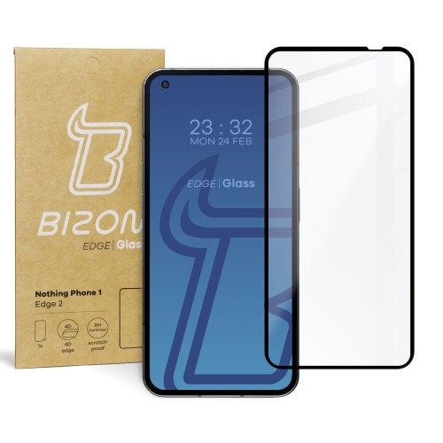 Image of Szkło hartowane Bizon Glass Edge 2 do Nothing Phone 1, czarne