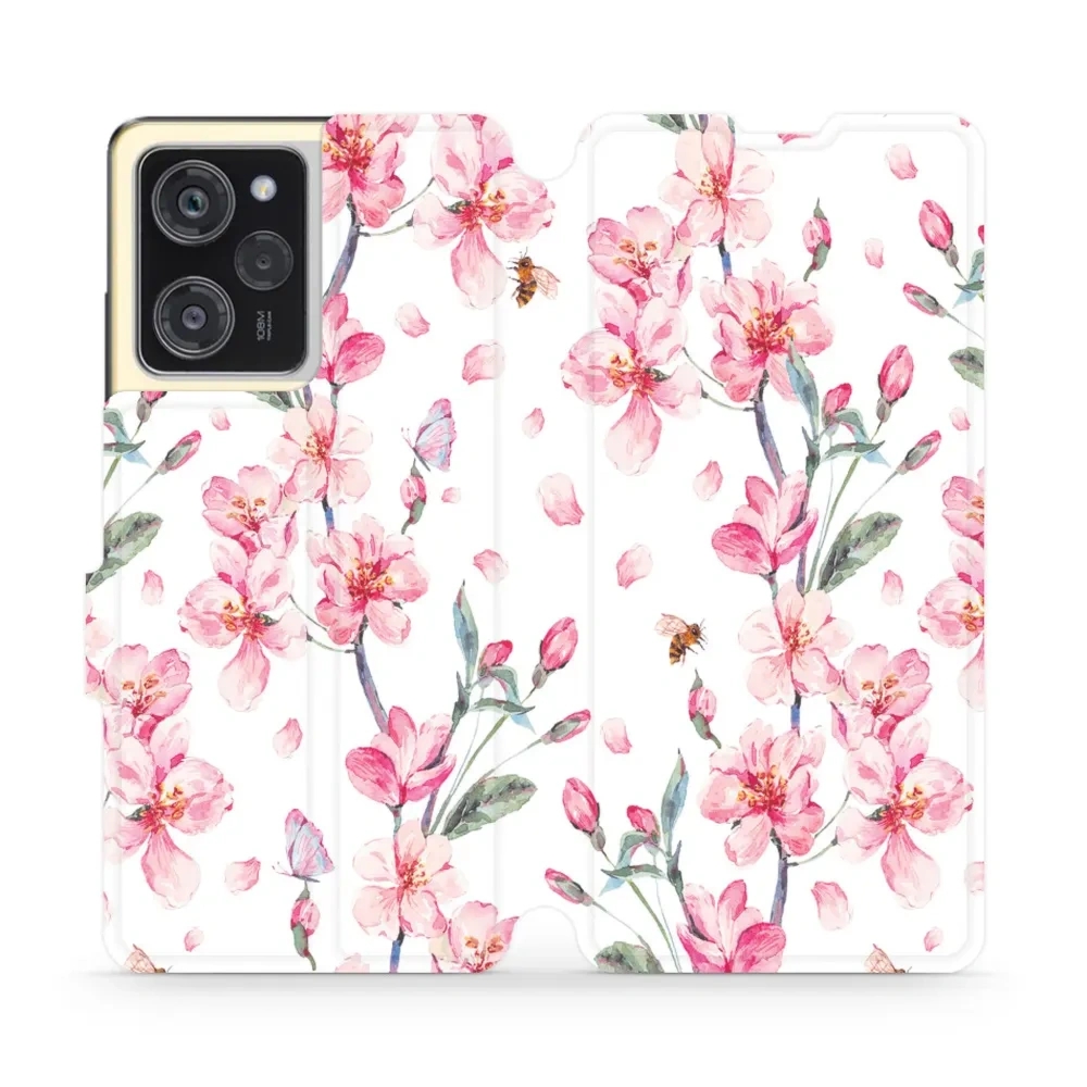 Etui z klapką do Xiaomi POCO X5 Pro, Mobiwear Book, różowa wiosna