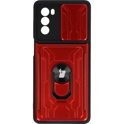 Image of Etui Bizon Case Camshield Card Slot Ring do Moto G62 5G, czerwone
