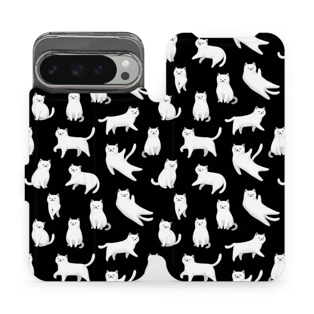 Etui z klapką do Google Pixel 9 Pro XL, Mobiwear Book, kotki luna