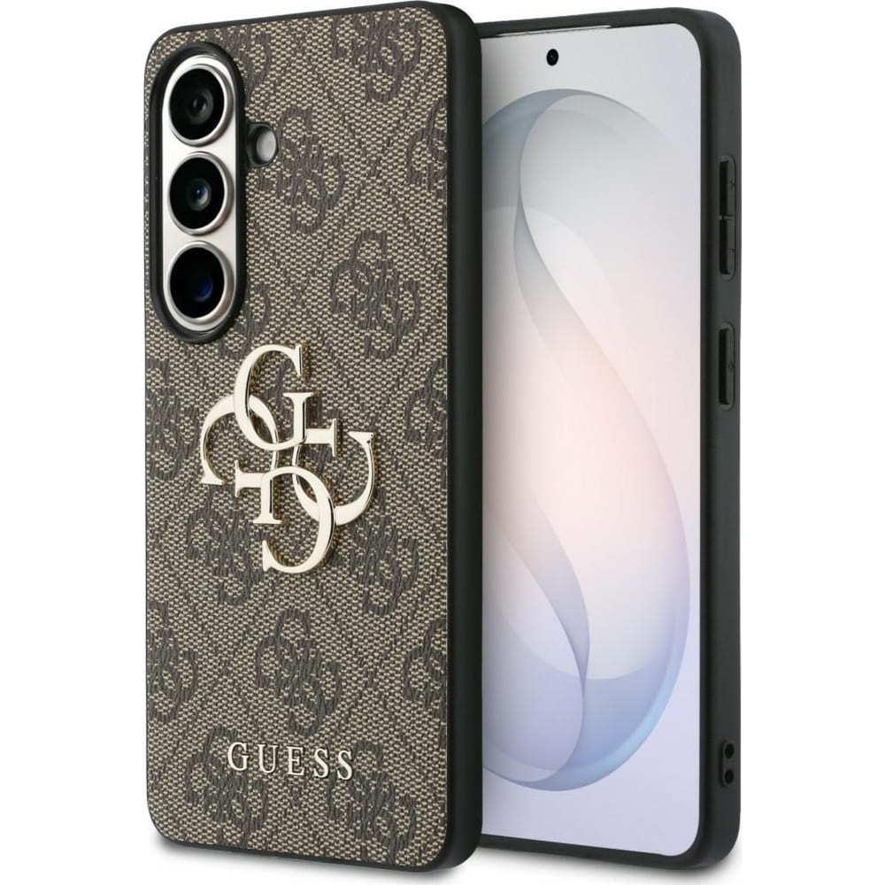 Etui Guess Hardcase Leather do Galaxy S26 Plus, brązowe z Big Logo Guess