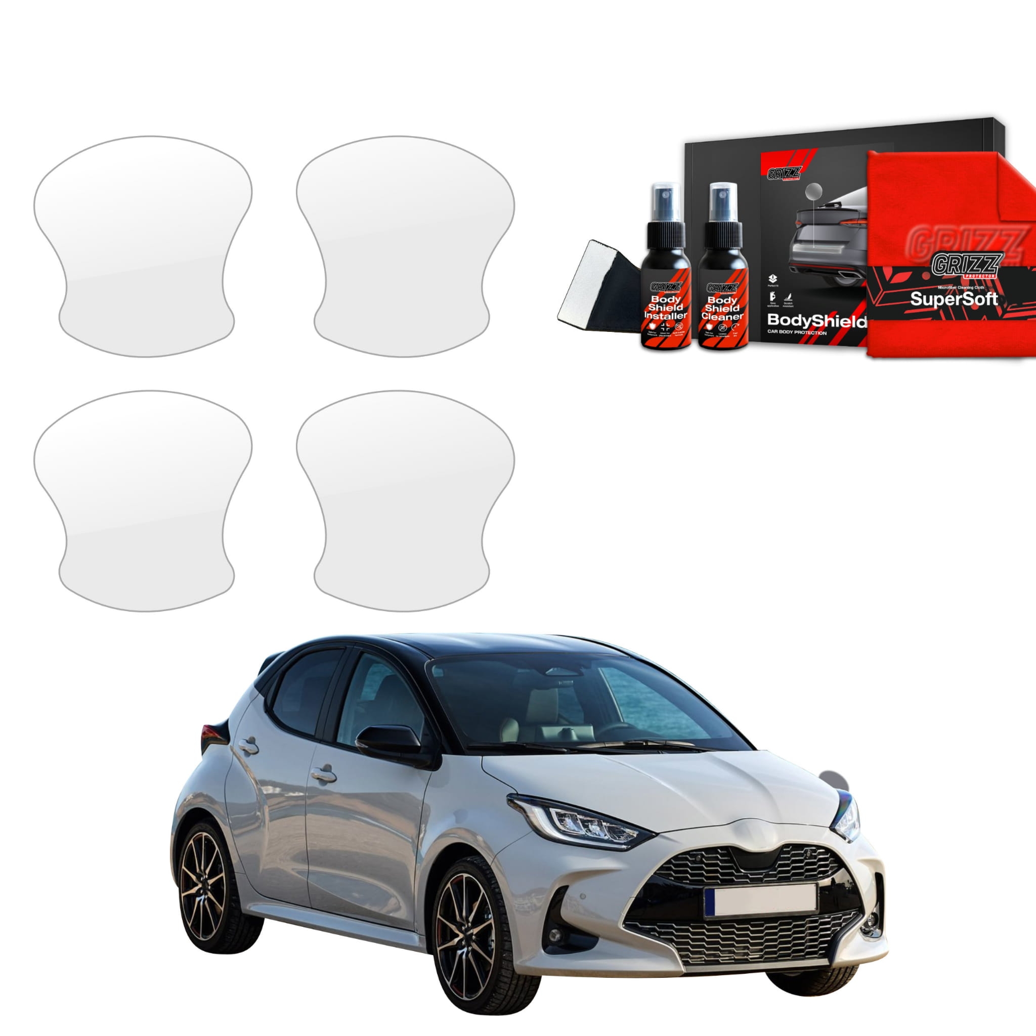 4w1 Folia ochronna Grizz Protector pod klamki do Toyota Yaris HEV (2020-2026)