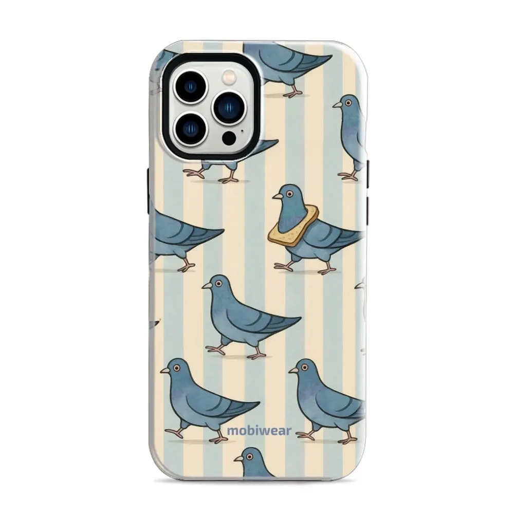 Etui ochronne do iPhone 12 Pro Max, Mobiwear Elite Pro, błękitne gołębie