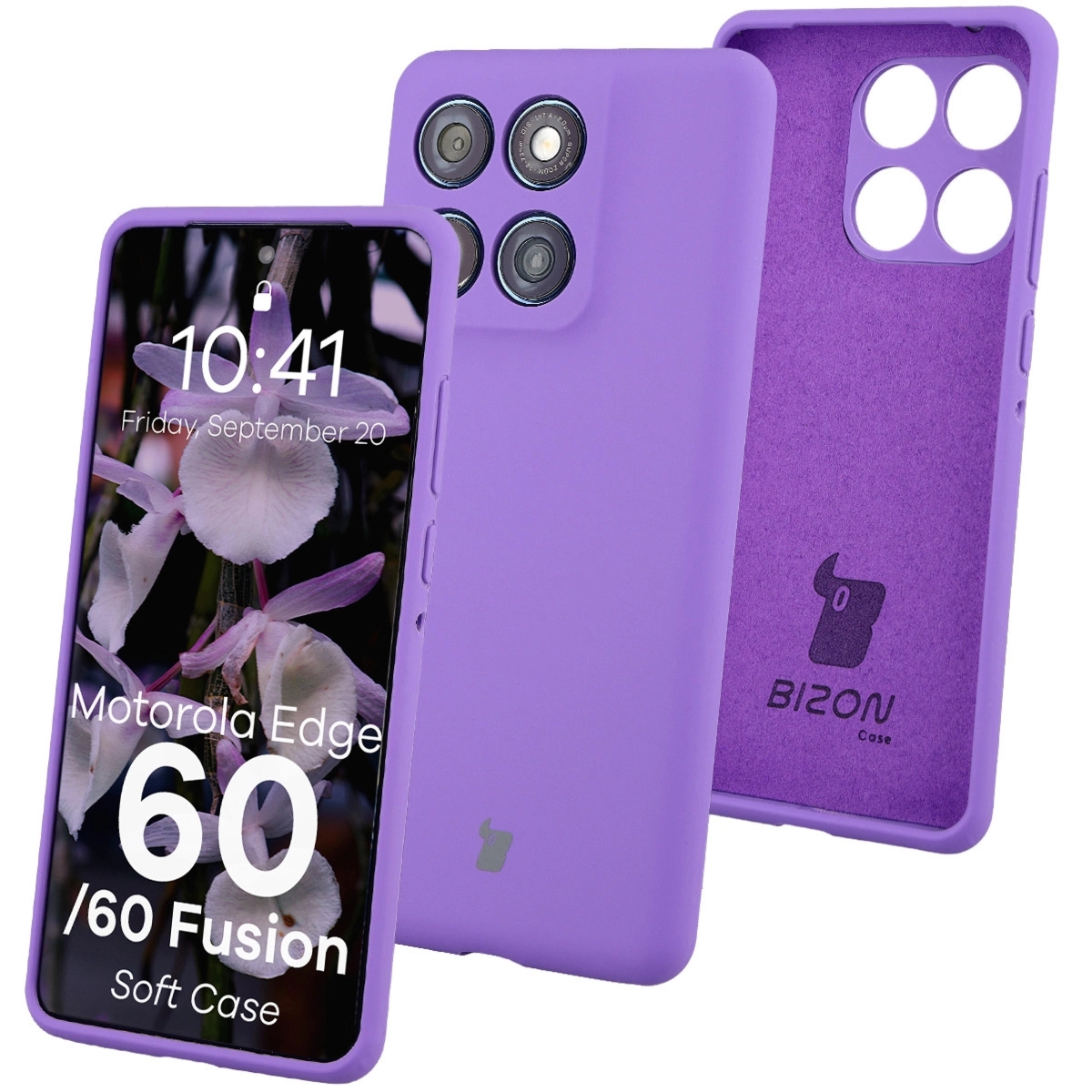 Silikonowe etui Bizon Soft Case do Motorola Edge 60 Fusion / 60, fioletowe