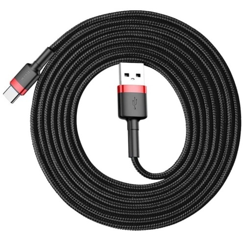 Image of Kabel Baseus Cafule 2A USB-A do USB-C 2m, czarno-czerwony