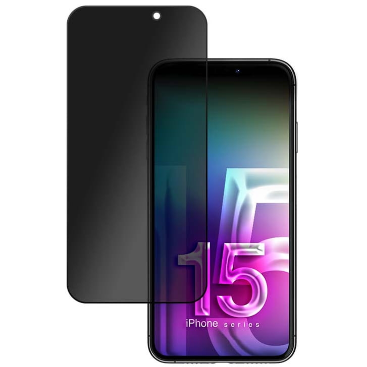 Image of Szkło prywatyzujące 3mk HardGlass Max Privacy do iPhone 15, czarna ramka