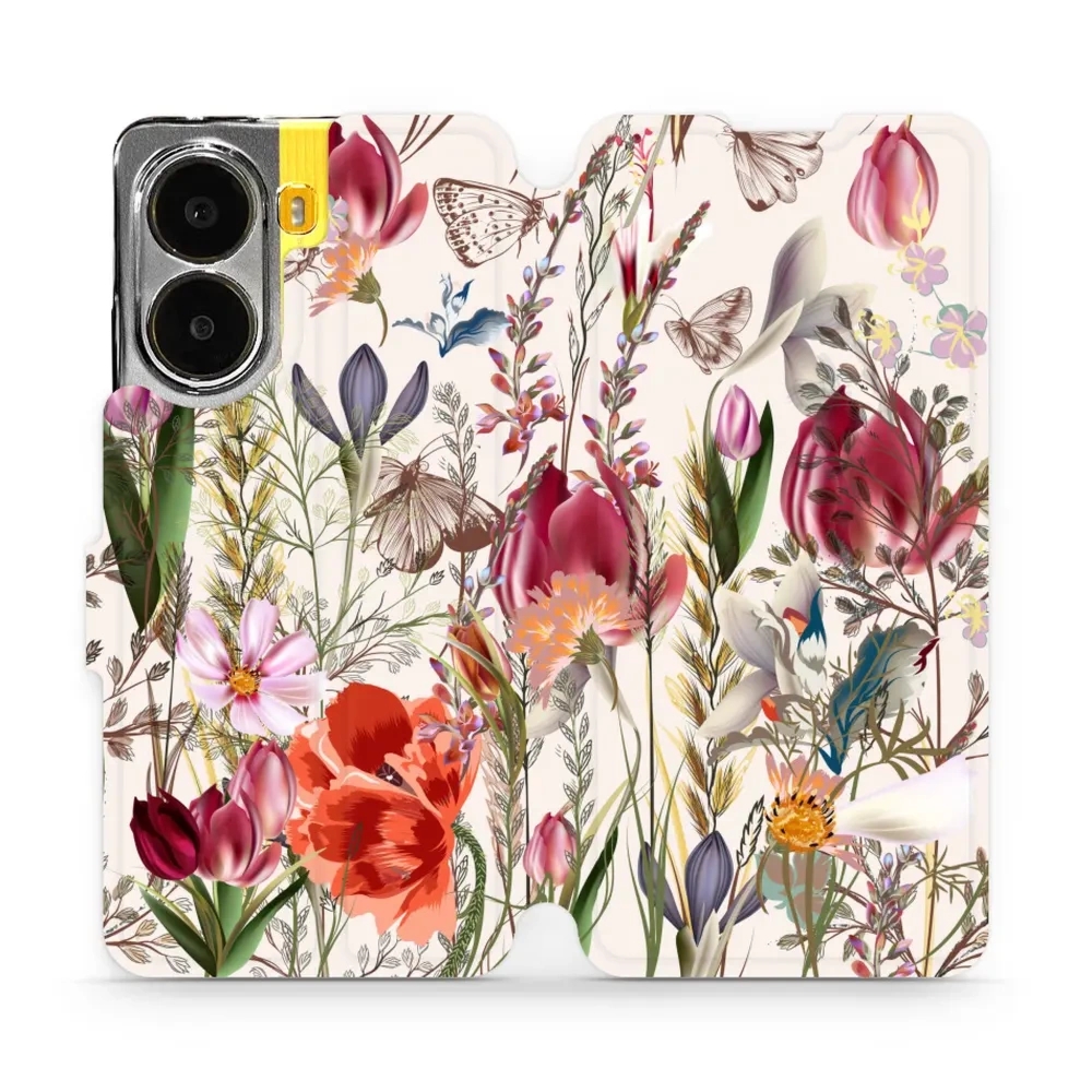 Etui z klapką do Xiaomi POCO X7 Pro, Mobiwear Book, bukiet kwiatów
