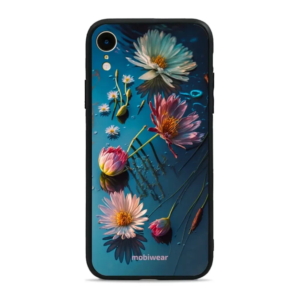 Etui ochronne do iPhone Xr, Mobiwear Glossy Case, niebiesko-kwieciste